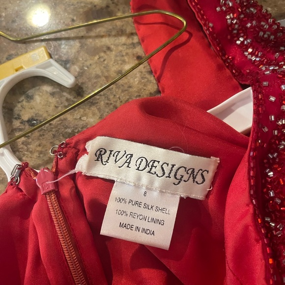 Riva’s Designs Red Beaded formfitting formal dress - Picture 6 of 11